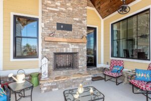 Exterior Back porch fireplace